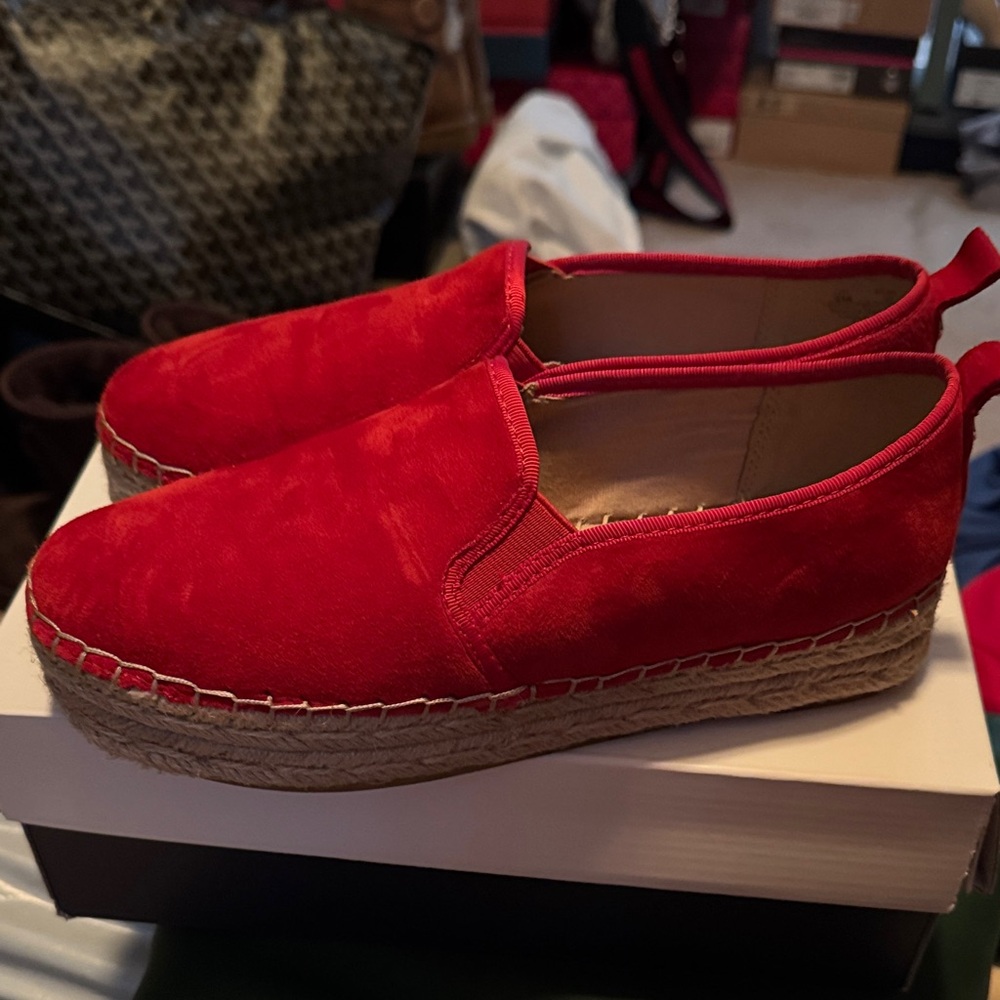 Sam Edelman Red Espadrille Slip-Ons
